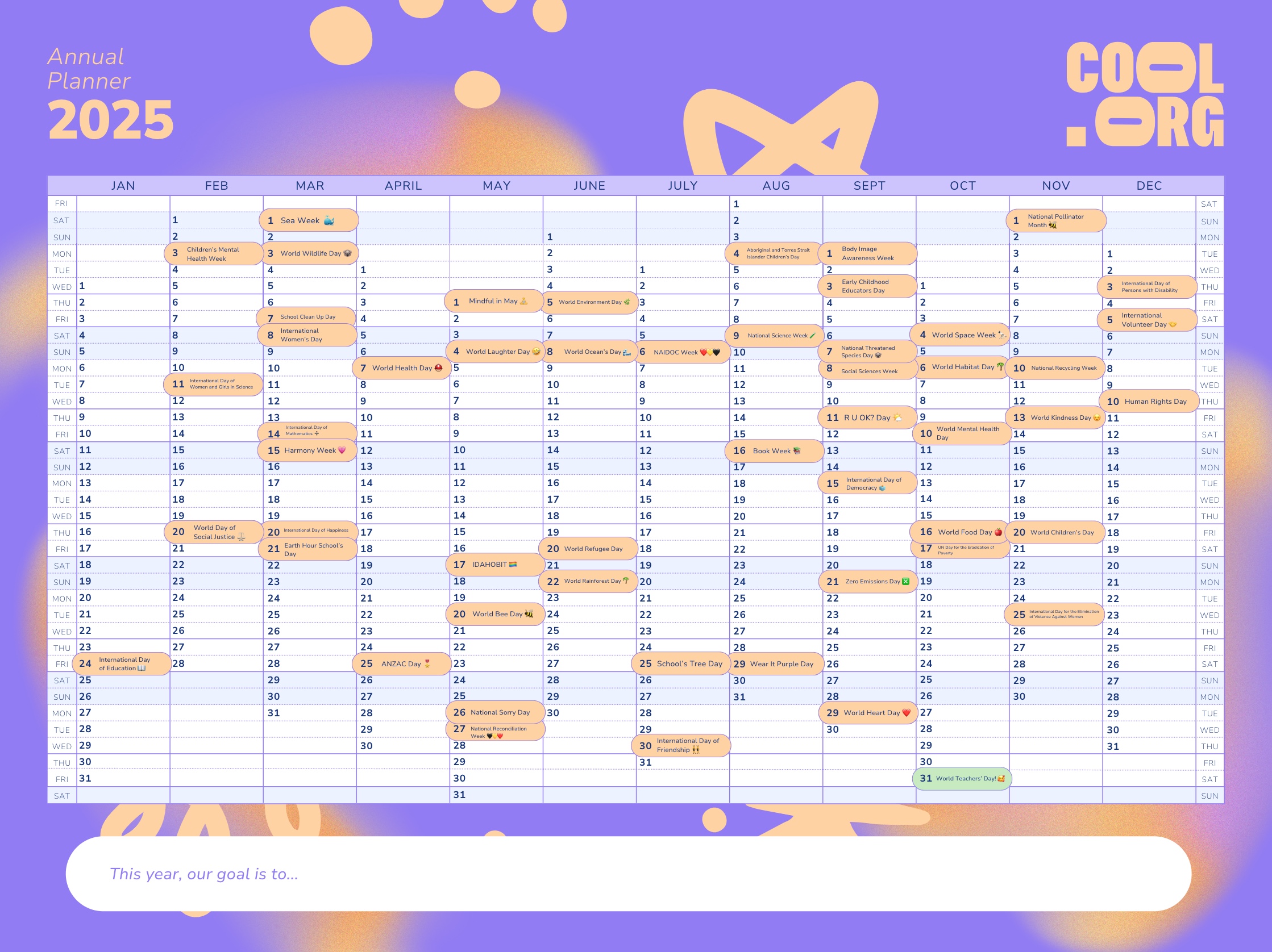 Cool.org's 2025 event calendar