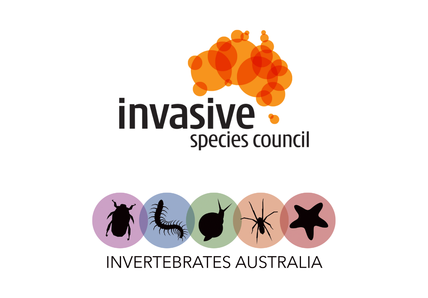 invasive species council logo, and the inverterbrates australia logo