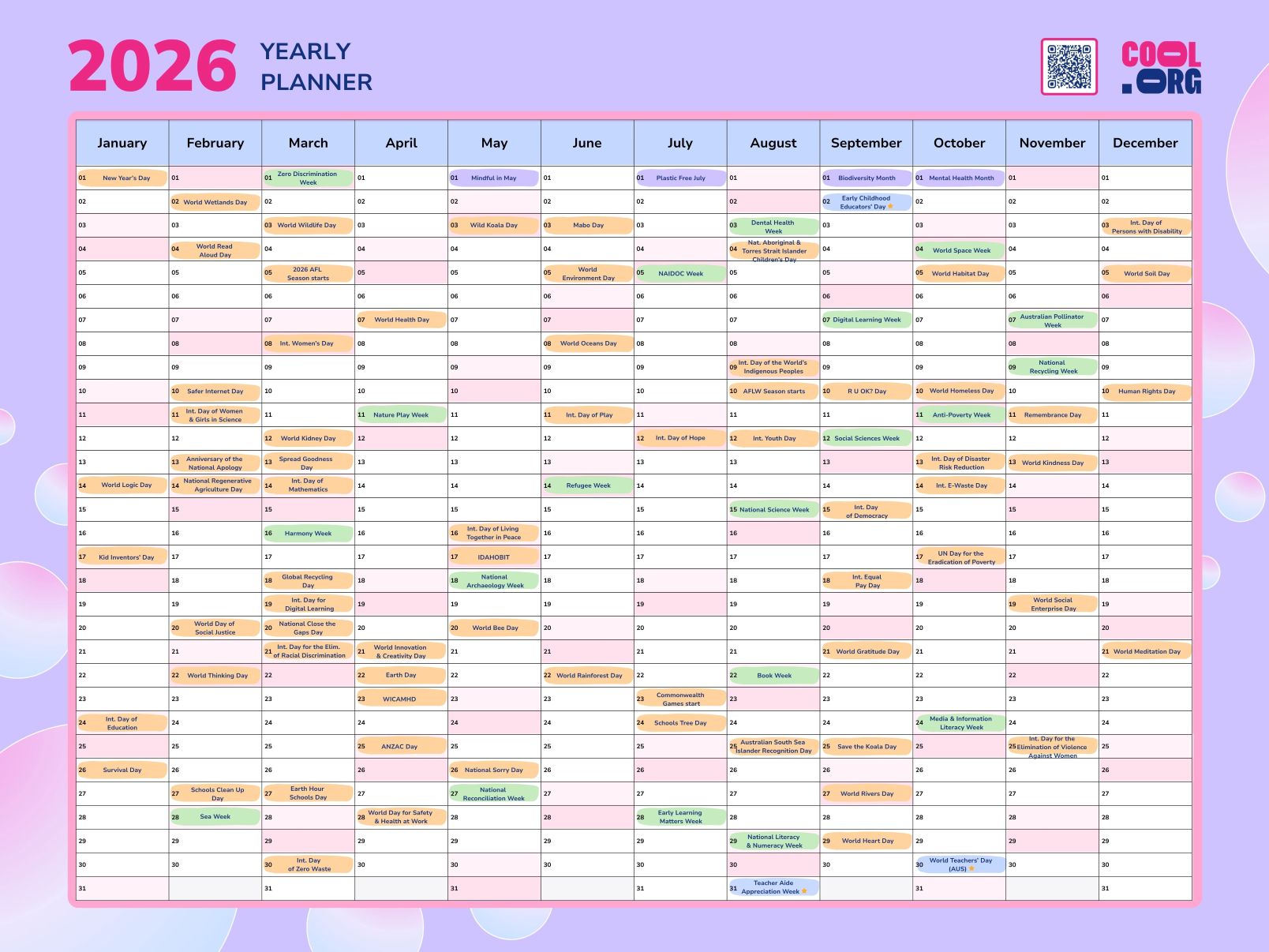 Cool.org's 2025 event calendar