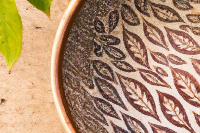 Outdoor Learning - Leaf Pattern Clay Bowl